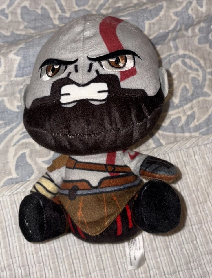 2 brinquedos novos de pelúcia de pelúcia Sony PlayStation God of War Kratos & Aloy 6" - Imagem 3 de 4