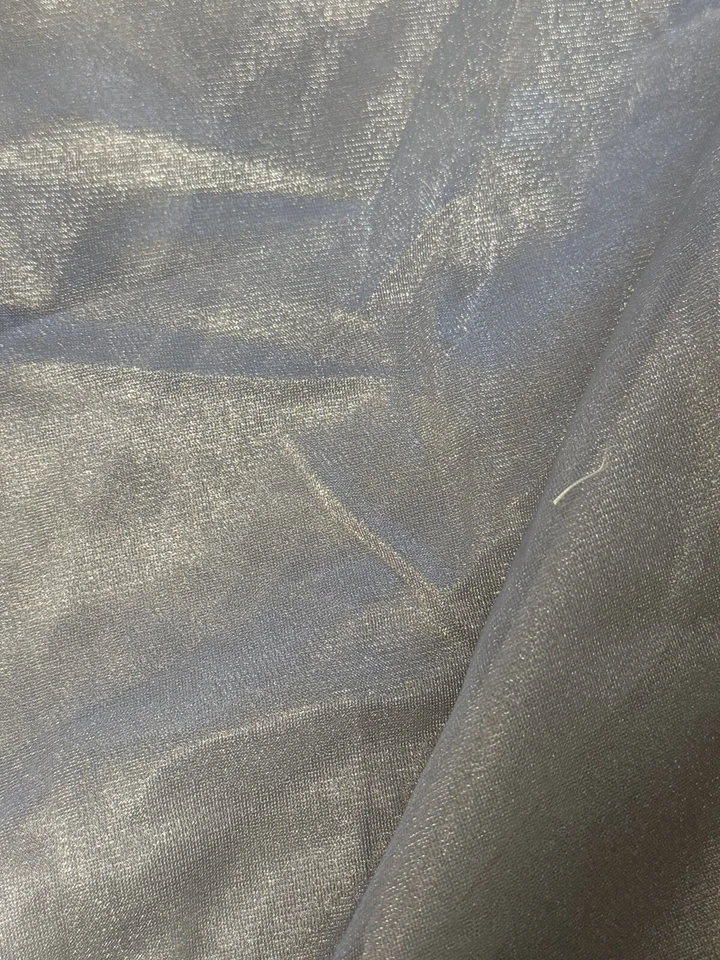 55 x 48" piece Grey Chiffon Sheer Fabric Shiny Reversible Stretchy New - Image 2 of 3