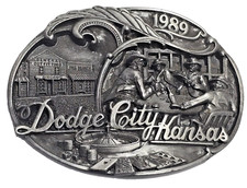 Vintage Dodge City Kansas 1989 Commemorative Belt Buckle Limited Edition  205