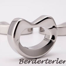 Stainless Steel Ball Stretcher Lock Ring Heavy Duty Weight Male Scrotum Pendant