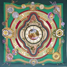 Hermes Parmi les fleurs je compte les heures Square Scarf