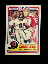 1984 Topps USFL #38 RICKY SANDERS Houston Gamblers, Redskins Rookie Nrmt/Nrmt+