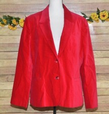 Vintage Womens 20 Red Velvet Double Button Blazer Jacket Holiday Party Christmas