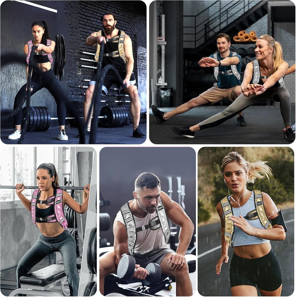 Chaleco De Peso 15 a 30 libras Para Correr Ejercicios De Fuerza y