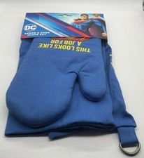 Image of Blue Superman Apron & Oven Glove Set ** Brand New **