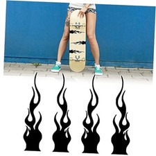 Black 7.8" Flame Reflective Sticker for Cars  Vinyl Racing Sports
