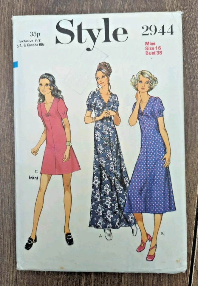 Vintage 1970s Style 2944 Prom Evening Party Dress Sewing Pattern B38" 97cm - Image 2 of 3
