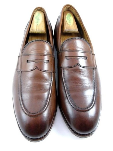 Allen Edmonds "RANDOLPH" Men's Leather Penny Loafers 10.5 D Dark Chili  (738N)