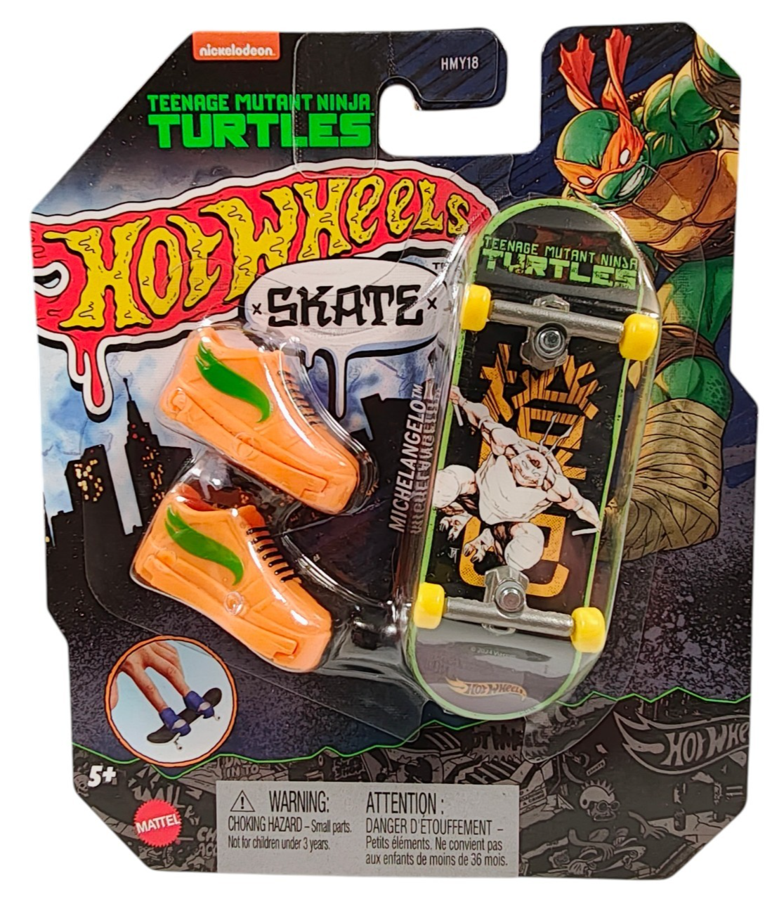Hot Wheels Skate Fingerboard Teenage Mutant Ninja Turtles TMNT- Michelangelo
