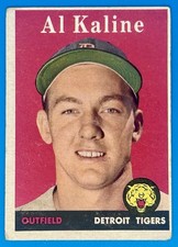 1958 Topps #70 Al Kaline Detroit Tigers Baseball Card VG O/C Gum Residue On Back