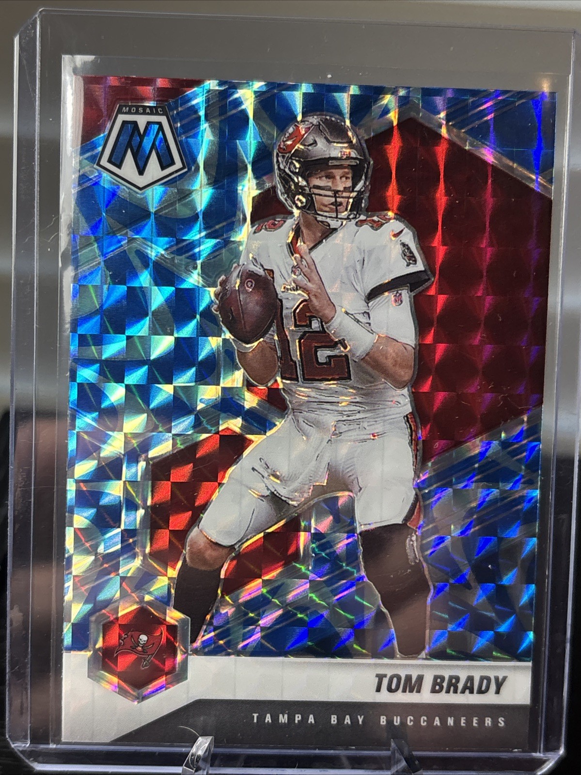 2021 NFL Mosaic TOM BRADY Blue Reactive Prizm #186 Bucs