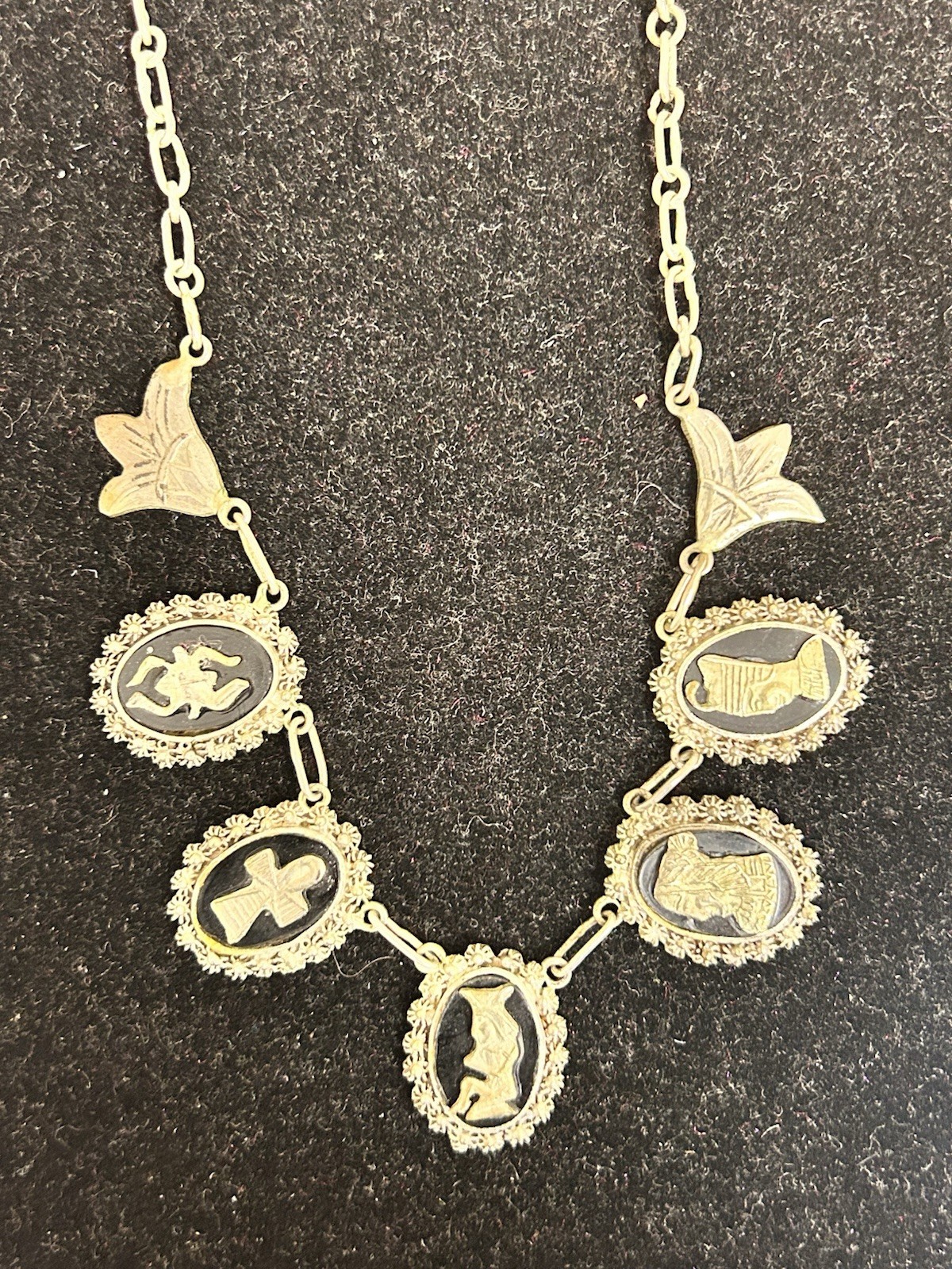 Antique Solid Hallmarked Egyptian Silver Necklace… - image 3