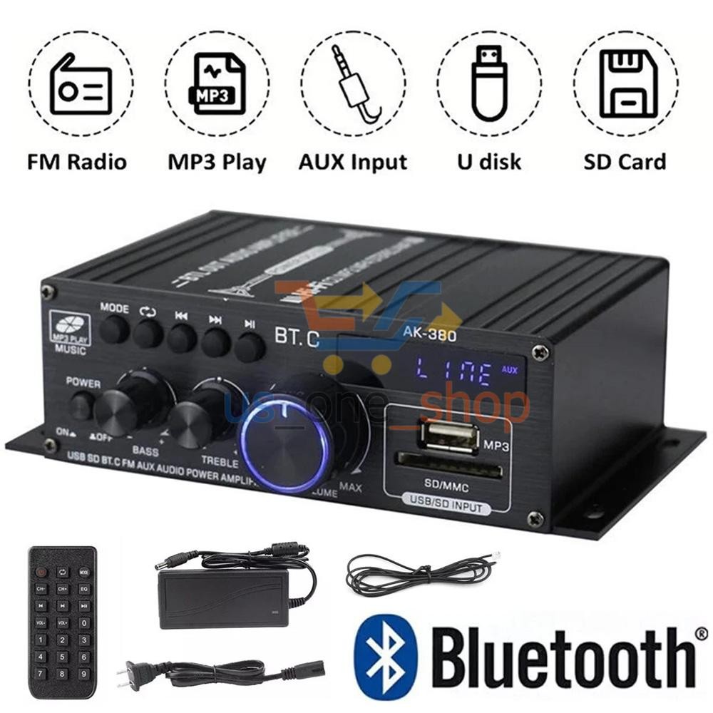 NEW 800W 2 Channel Bluetooth Mini HIFI Power Audio Stereo Home Car Amplifier
