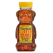 Fischer's Clover Honey, 12 Oz   100 Pure, Raw  Unfiltered Honey   Squeezable