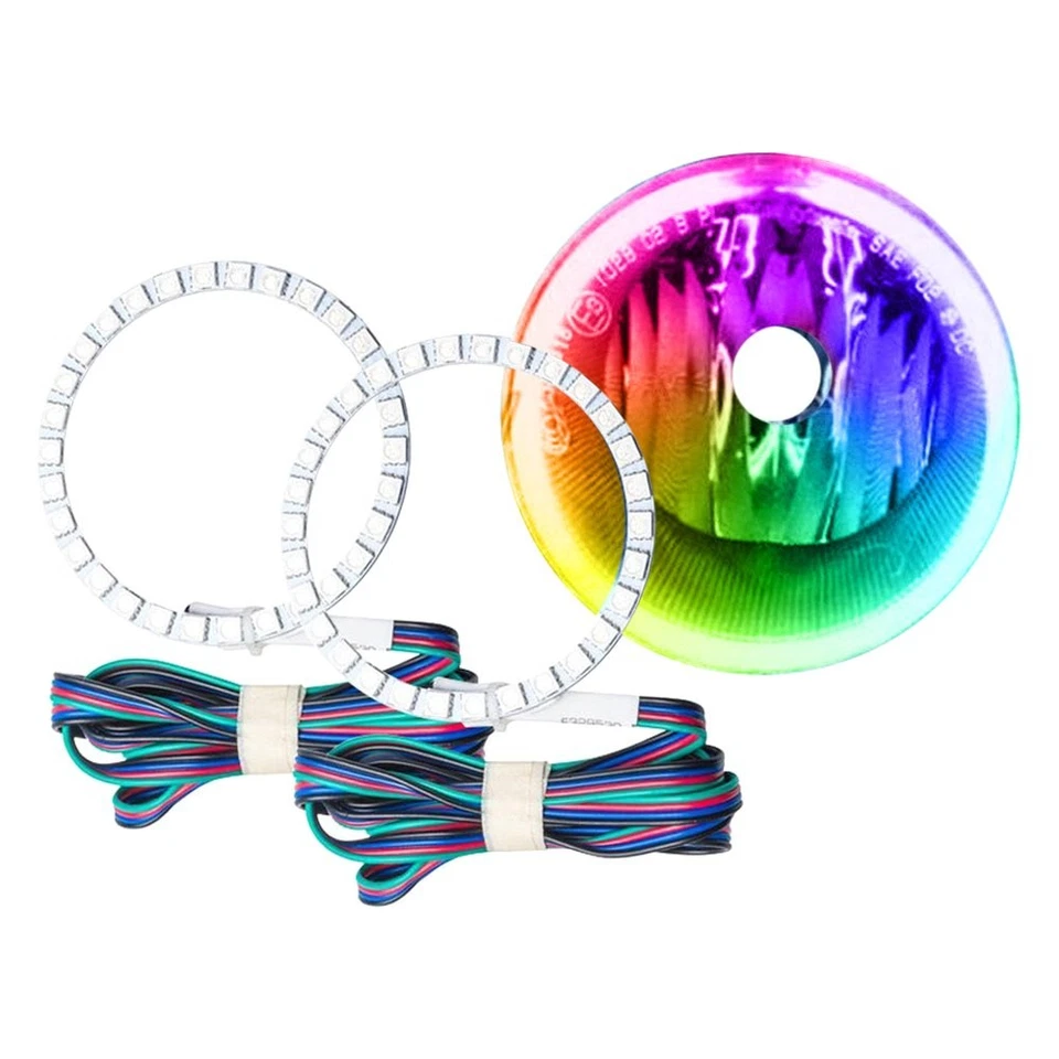 LED Fog Lights Halo Ring Lights ColorSHIFT For 2003-2010 Hummer H2 Foto 2 de 4