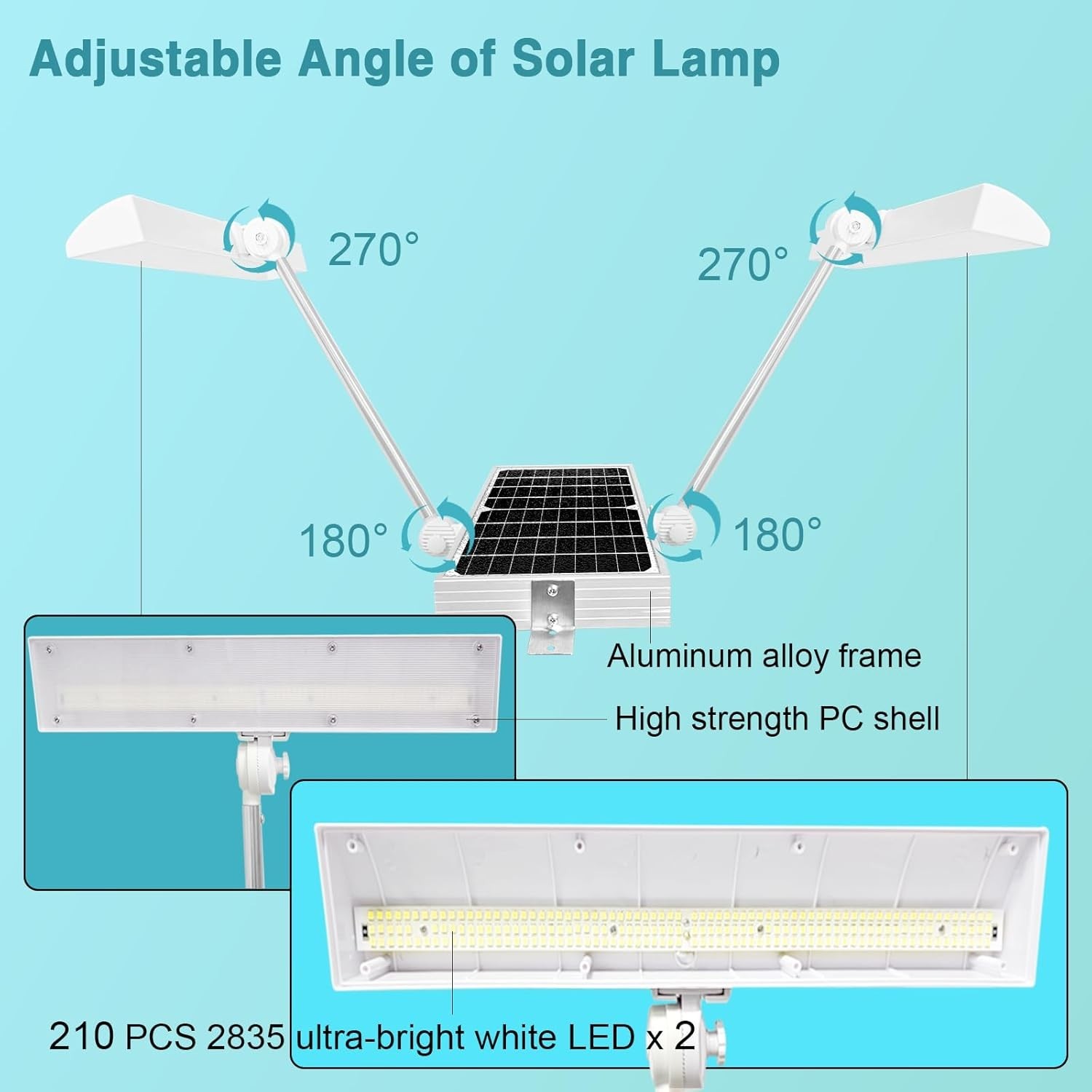 Solar Sign Lights Outdoor, 420 LEDs 2600 Lumen Billboard Lights, 12000 mAh Solar