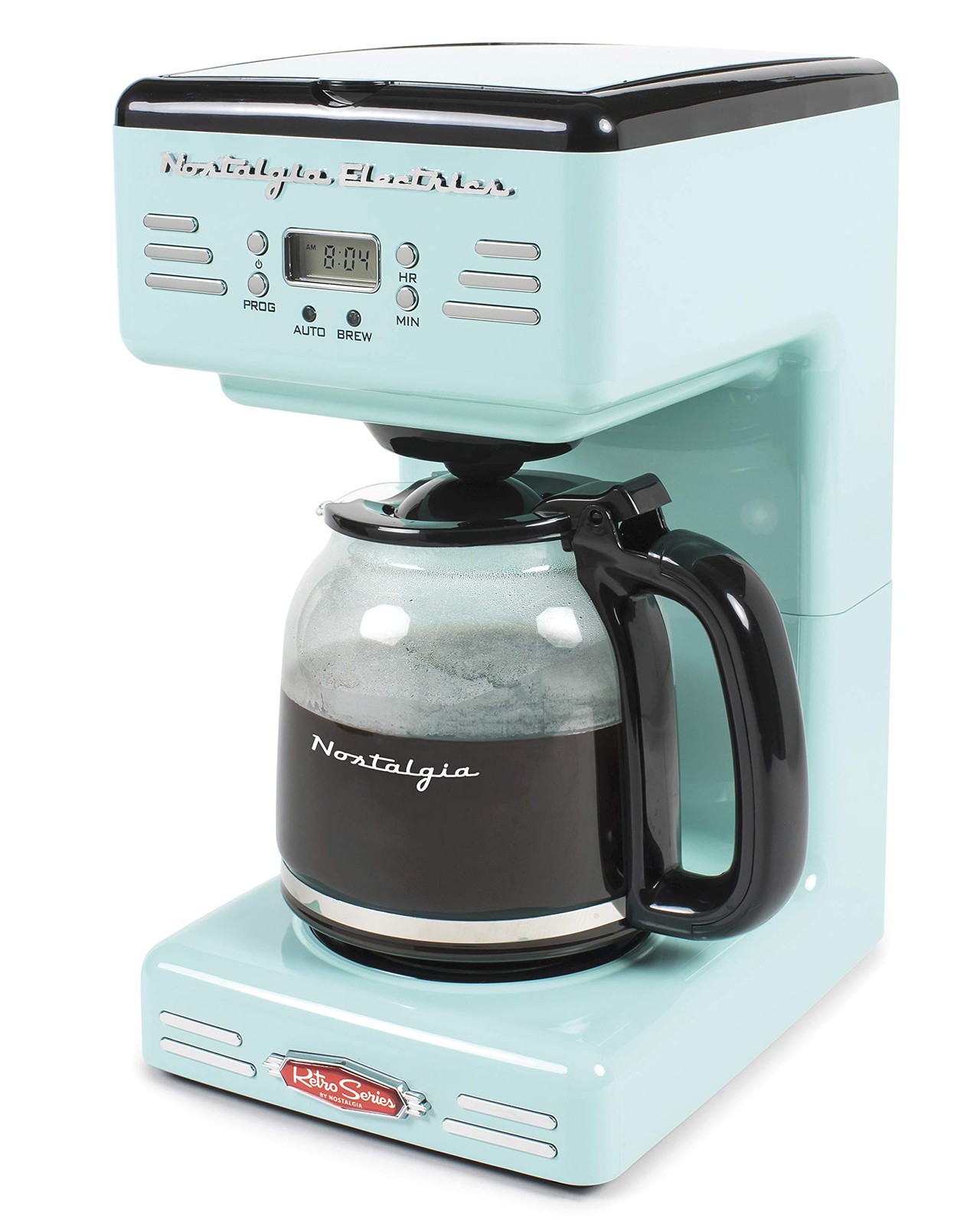 12 Cup Led Display Automatic Shut Off Nostalgia Aqua