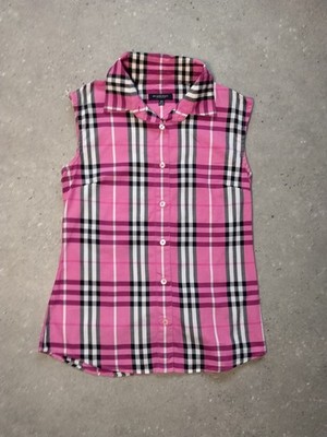 Burberry London Damen Shirt Bluse ärmellos rosa kariert XS