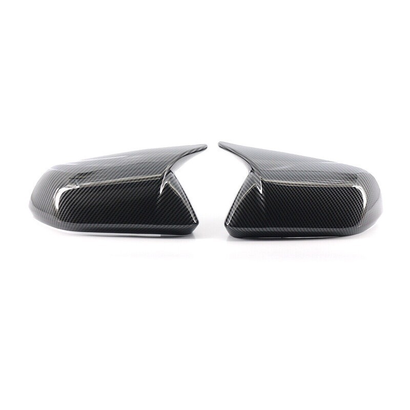 2x For 2015-2022 Ford Mustang M Horn Rearview Side Mirror Cover Cap Carbon Fiber