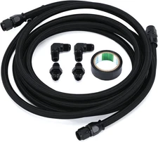 SS Braided Transmission Cool Hoses Lines Kit For Chevy Ford TH350 700R4 TH400