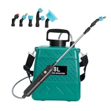 Garden Sprayer 2 Gallon,Battery Powered Sprayer with 5 Mist Nozzles,Telescopic 