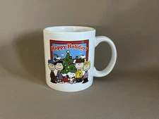 18 Oz Peanuts Gang~Snoopy, Lucy, Sally, Linus & Charlie Brown~Christmas Mug, New