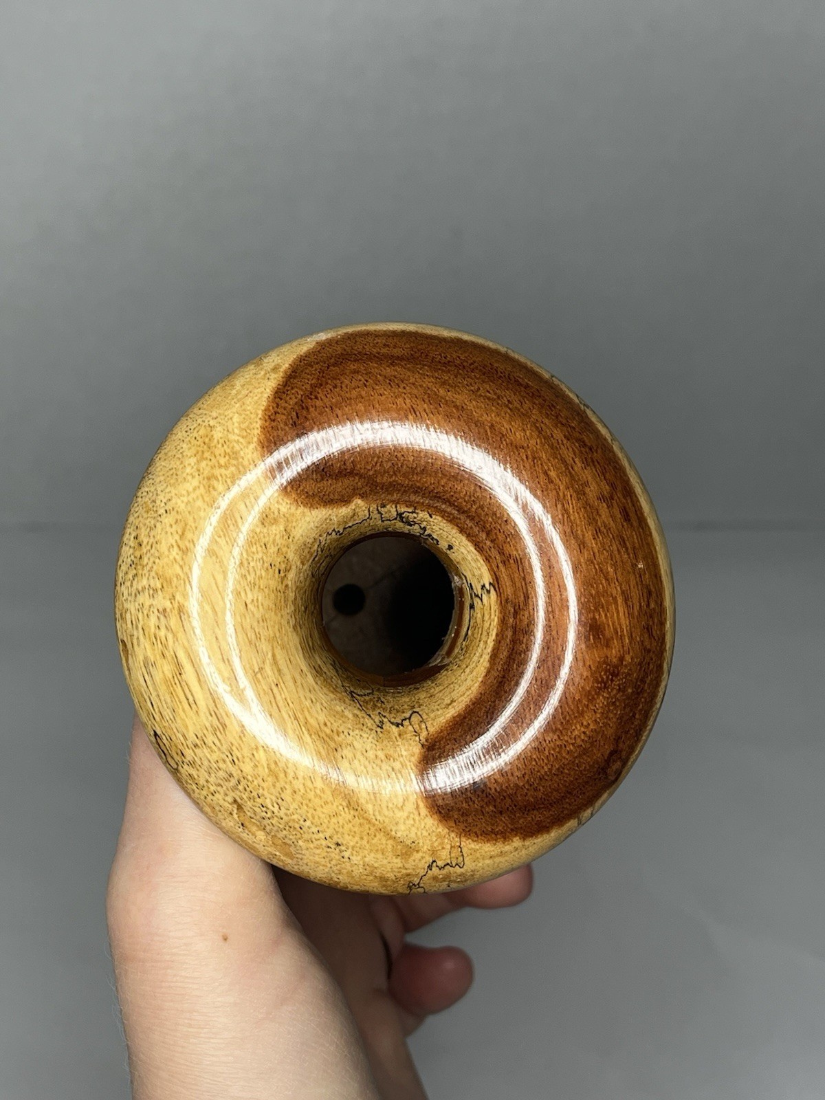 6.5" Vase Hand Crafted Turned Wood Marquetry Craftsmanship Various Types Woods