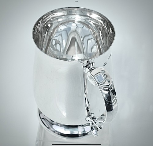 Fabulosa taza de jarra de pinta de plata esterlina maciza de Emile Viner 1967: 313,6 g - Imagen 3 de 22