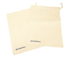 SUITSUPPLY Torba na buty Męska ONE SIZE Beżowe Logo 2 sztuki Para Sznurek