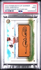 2024 Boys Of Summer Fabric Game Leather Signatures /25 #44 Gary Sheffield PSA 9