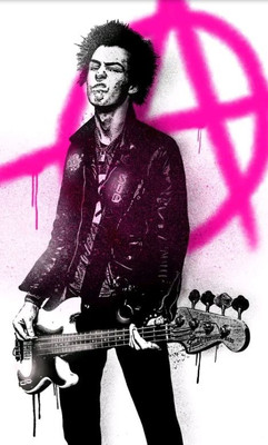 Chris Boyle ltd ed OOP signed giclee UK street art print Sid Vicious x Anarchy