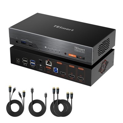 TESmart KVM Switch 6K@60Hz Thunderbolt 4, HDMI 40Gbps USB-C 60W USB3.2 Gen2 New