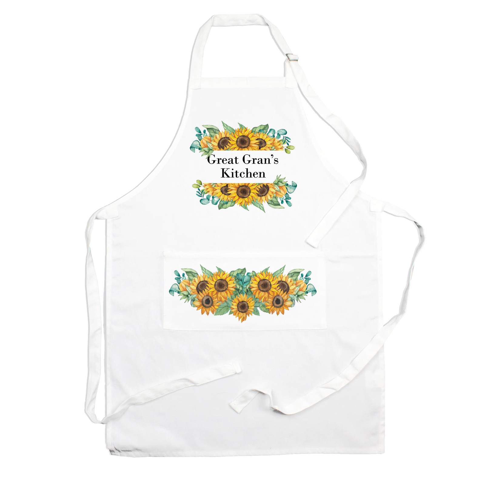 Great Gran's Kitchen Apron - Sunflower Cooking & Baking Gift for Her