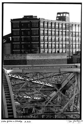 Tom Palazzolo Signed Photo Bridge with Marshall Fields Warehouse, 1980 Chicago