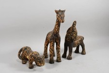 Skulpturen Giraffe, Esel & Raubkatze Figuren Keramik? Gips?