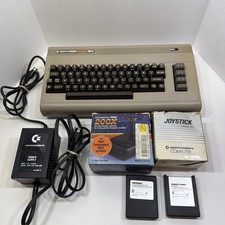Commodore 64 Home Computer Vintage C64 Joysticks, Games, - Untested Powers On
