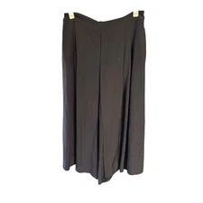 Brochu Walker Womens Culottes Pants Pleated Wide Leg Black Career Casual Medium