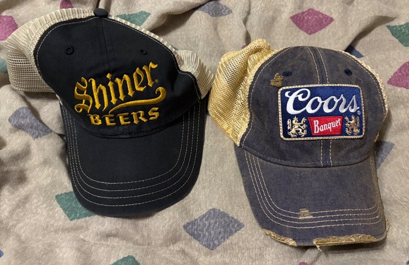 RARE COORS BANQUET & SHINER TRUCKER BEER HAT LOT CAP OUTDOORS PRO SHOP FISH GOLF