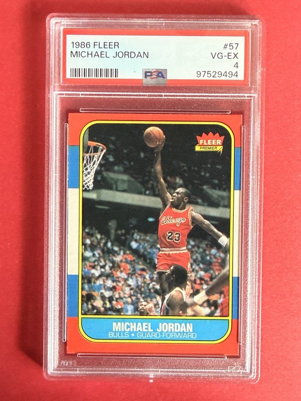 🔥🔥1986-87 Fleer MICHAEL JORDAN Rookie RC #57 PSA 4 VG-EX 🔥NEXT DAY SHIPPING🔥