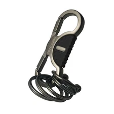 Keychain Quick Release Spring Car Key Holder with 4 Key Rings and Anti Lost D 