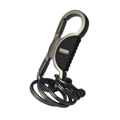 Keychain Quick Release Spring Car Key Holder with 4 Key Rings and Anti Lost D 