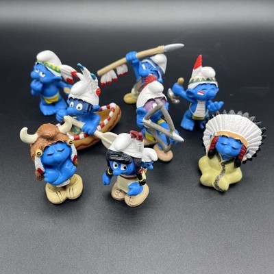 Set 8 x Schleich Schlümpfe Indianer 2007 Americans Native smurfs Schlumpf Bundle