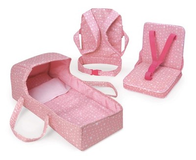 First Class 5-Piece Doll Travel Set for 18-Inch Dolls   Includes Travel Bed, Car