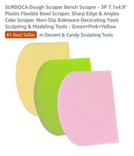 SURDOCA Dough Scraper Bench Scraper - 3P 7.1x4.9" 