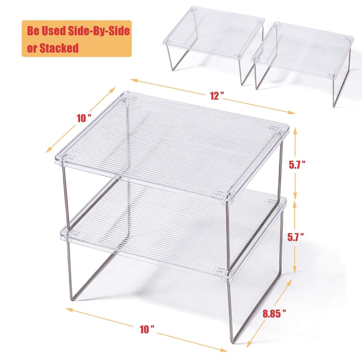 New Best IVYHOME Pantry Organizer Cabinet Storage Shelf Rack, Stackable Kitchen