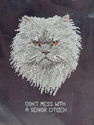 Herrschners Inc Don't Mess with a Senior Cross Stitch Kit (Cat)