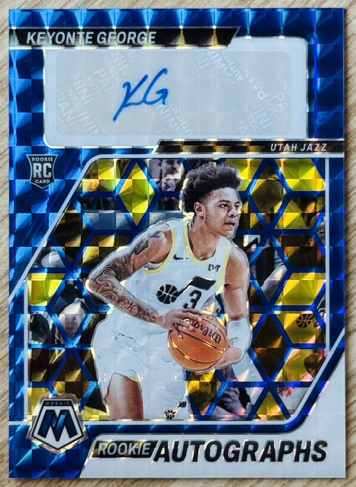 2023-24 MOSAIC #RA-KEY KEYONTE GEORGE ROOKIE AUTOGRAPHS BLUE PRIZM /49 SP RC NM+