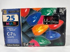 Holiday Seasons 25 Multi Colored C-7 1/2 Christmas String Lights In/Outdoor 16ft