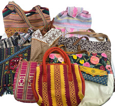 Lote De 10 Monederos Colorido Tela Bolsos Tejido Tapiz Boho Mochila Cartera
