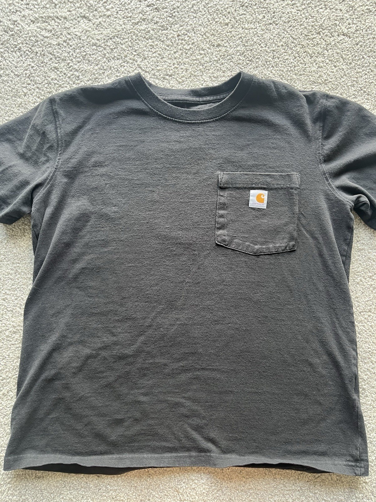 Carhartt Men's Gray Original Fit Cotton Knit Pocket T-Shirt Size M Crew Neck